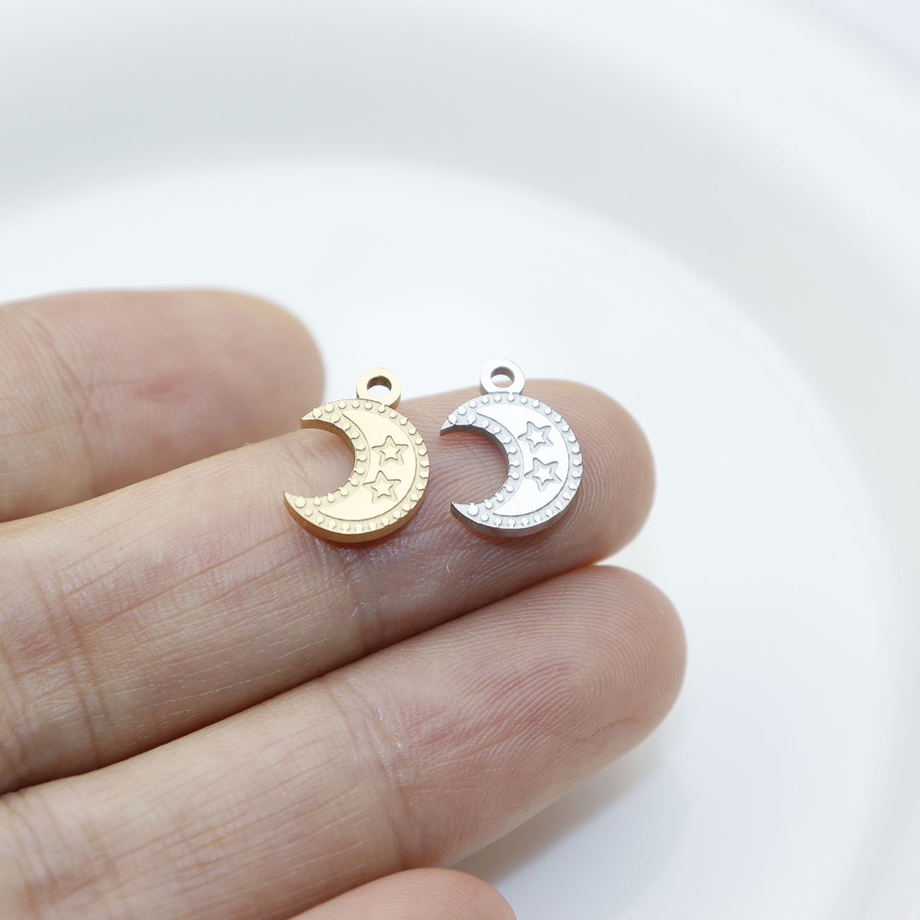 Moon Star Earrings - 5 قطع الفولاذ المقاوم للصدأ القمر
