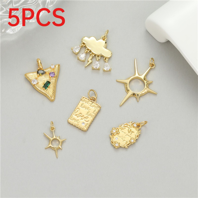 Moon Star Earrings - 5 قطع من المعلقات الصغيرة متعددة