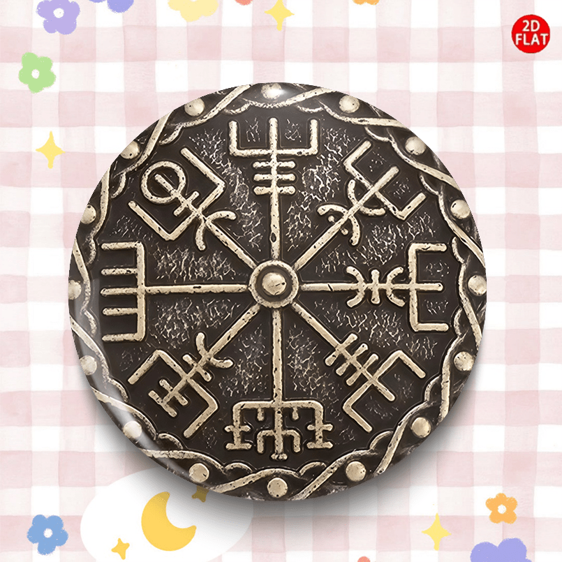 Vintage Brooch Pin - بروش/دبوس/شارة كلاسيكية بتصميم بوصلة نوردية عتيقة،