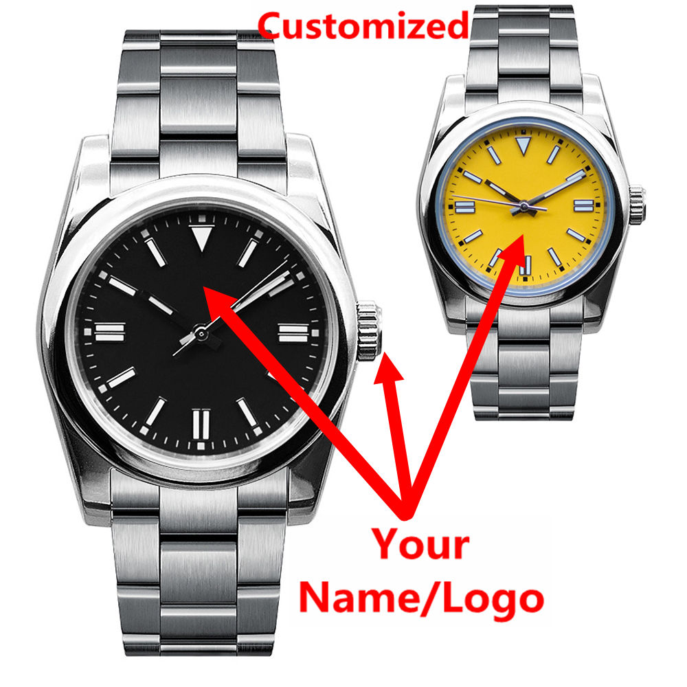 Mens Mechanical Watch - ساعة رجالية فاخرة بشعار مخصص، زجاج