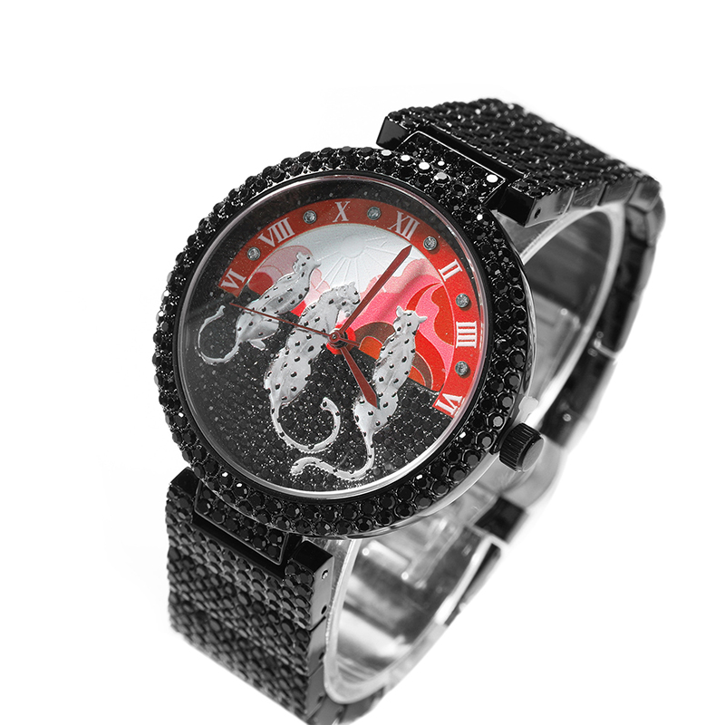 Jewelry And Watches Luxury Brand - ساعات رجالية بنمط الشمس والفهد، ساعة