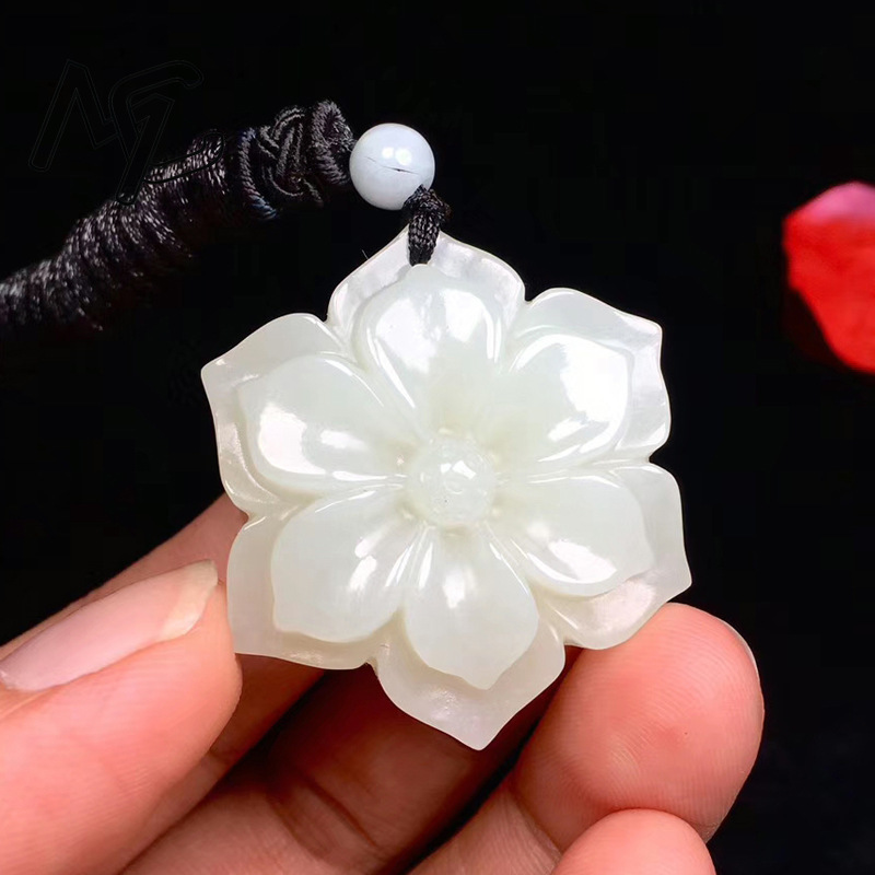 Jewelry & Watches Sp Z Oo Ul Frezerów 3 - الطبيعية الصينية الأبيض اليشم خماسي زهرة