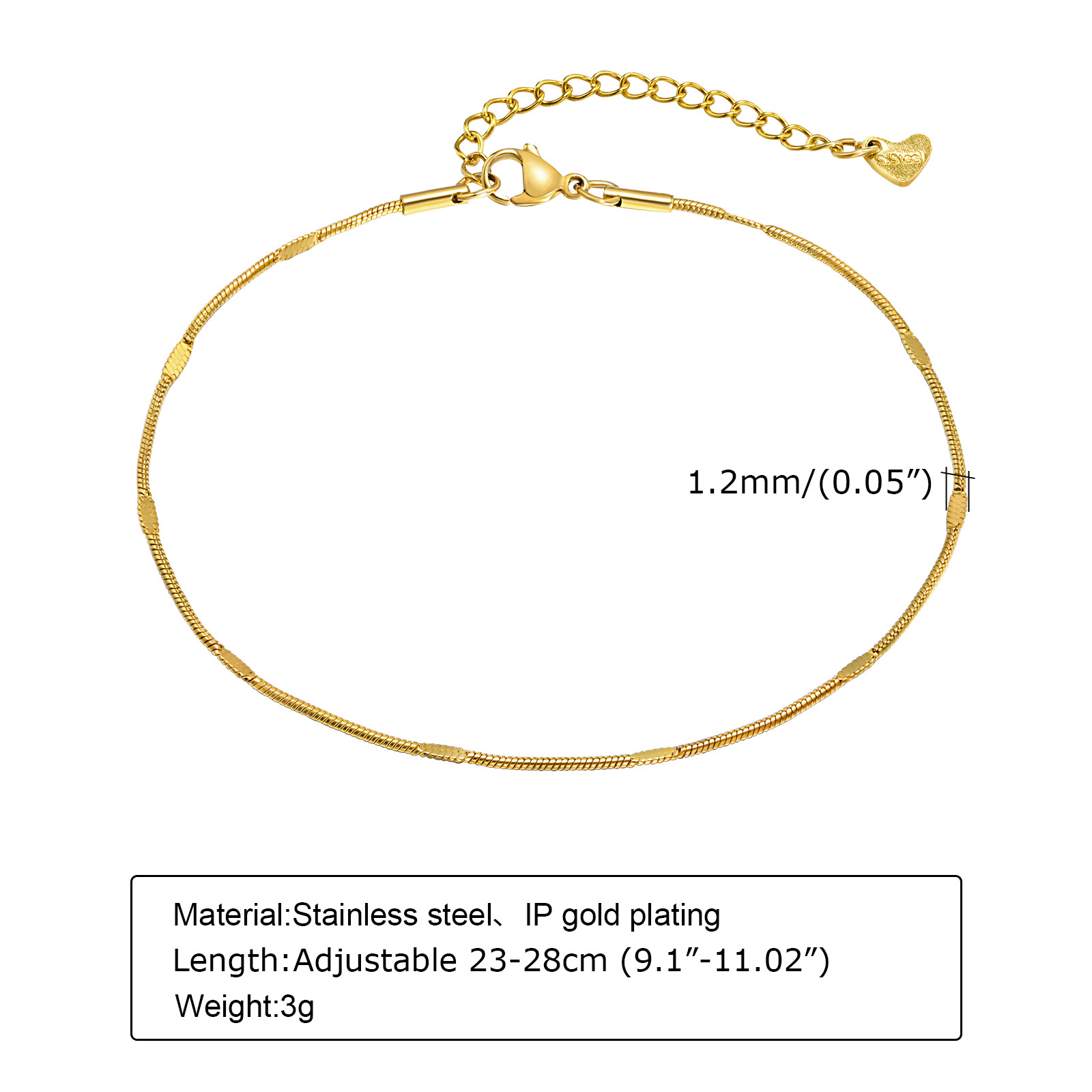 خلخال على شكل سلسلة ثعبان أنيق - مراجعة Jc Jewelry & Watches Reviews وسعره