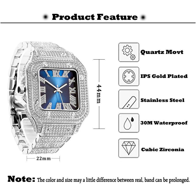 MISSFOX رجالي ساعات الهيب هوب  - مراجعة Jewelry And Watches Luxury Brand وسعره
