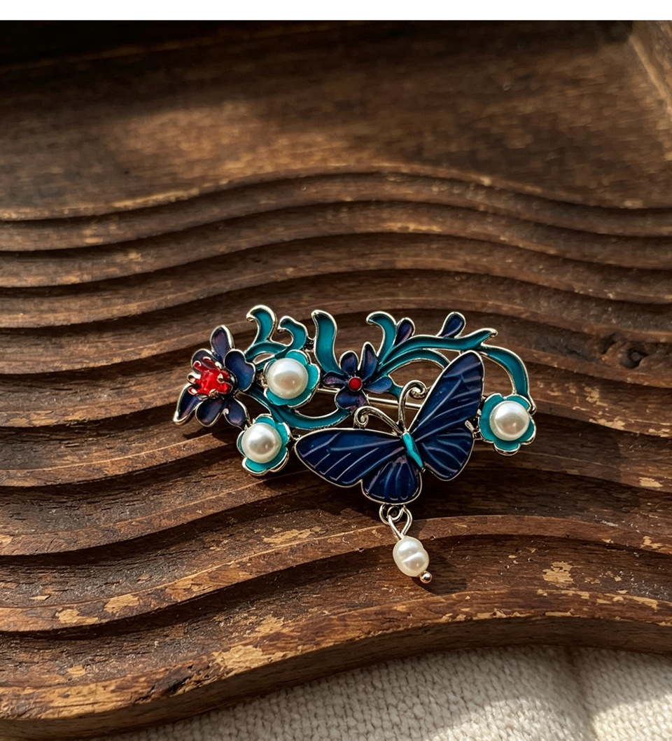 بروش زهور من التوباز الأزرق بت - مراجعة Vintage Brooch Pin وسعره