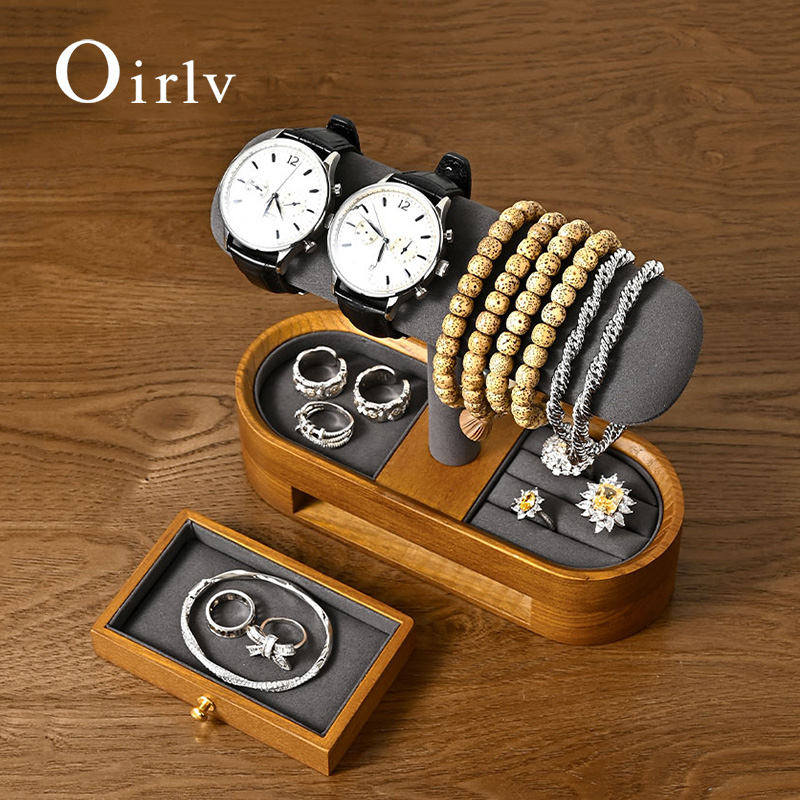 Oirlv خشب متين ساعة منظم الرف  - مراجعة Watches Jewelry Holder وسعره