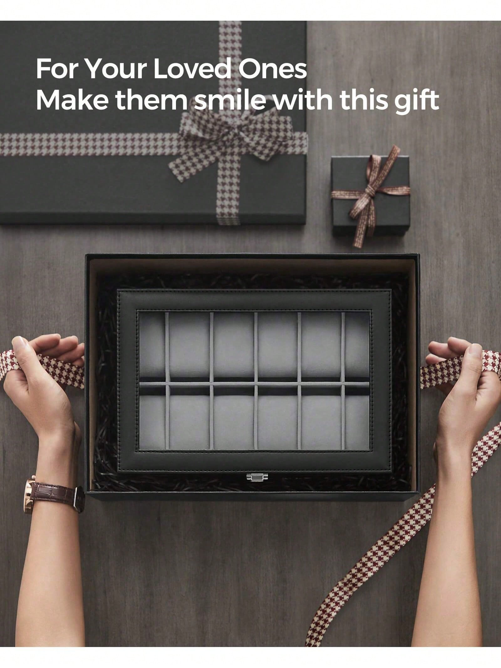 صندوق ساعات بـ 12 فتحة قابل لل - مراجعة Watches Jewelry Holder وسعره
