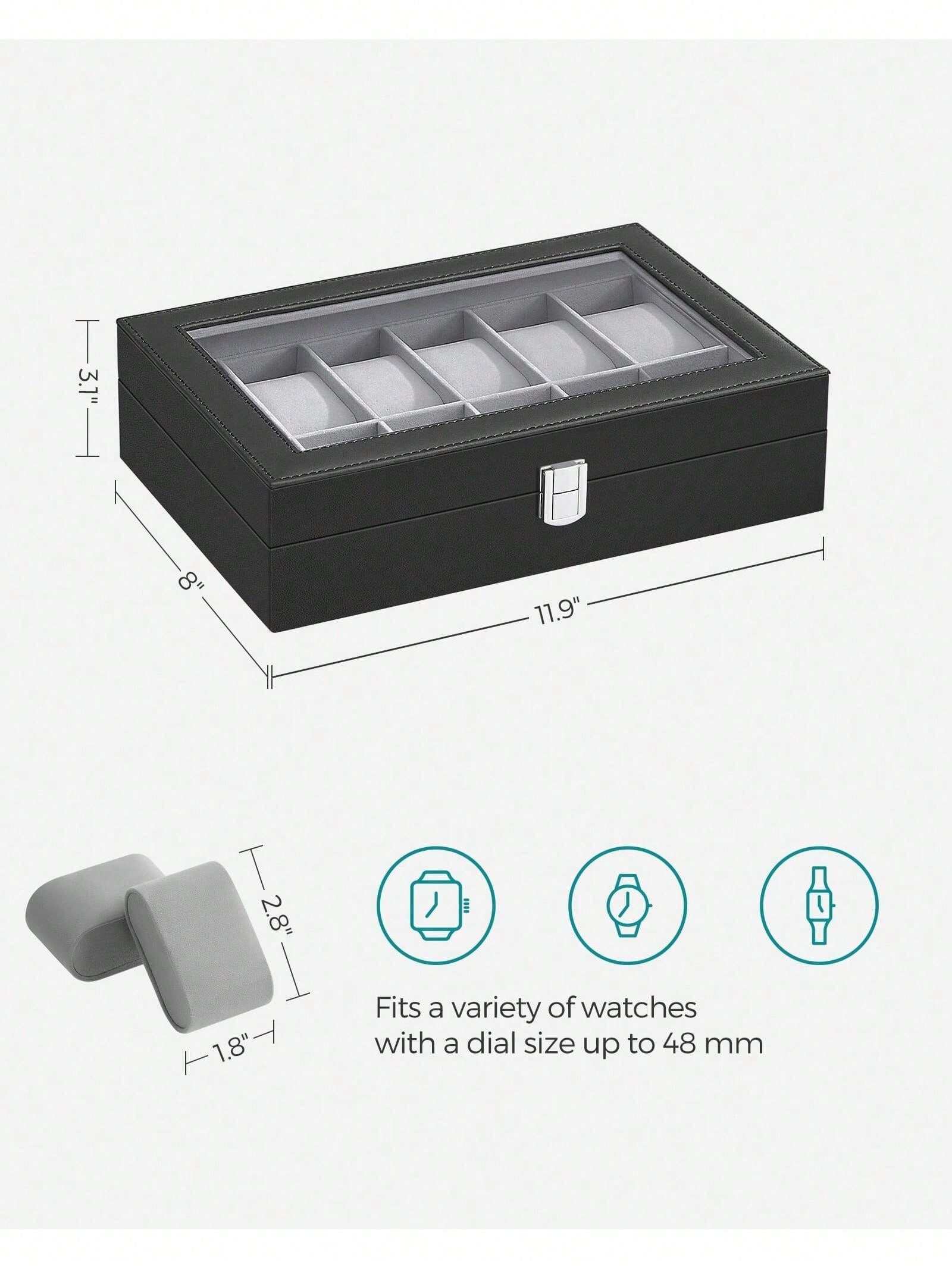 صندوق ساعات بـ 12 فتحة قابل لل - مراجعة Watches Jewelry Holder وسعره