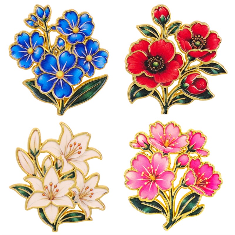 دبوس زخرفي مينا ملون بنمط زهور - مراجعة Vintage Brooch Pin وسعره