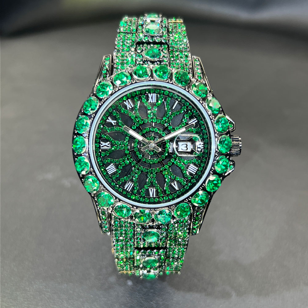 ساعة ماسية خضراء للرجال ماركة  - مراجعة Jewelry And Watches Luxury Brand وسعره